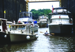 Retire and boat near the Erie Canal