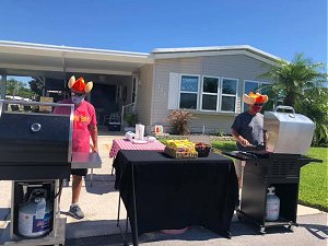 Hot dog day at a senior community